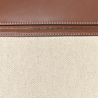 Loro Piana Calfskin Cotton Canvas L27 Extra Pocket Bag Natural Caramel Sugar 7 of 9