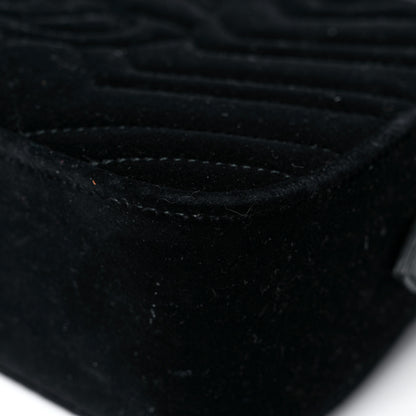 Gucci Velvet Matelasse Small GG Marmont Chain Shoulder Bag Black 13 of 24