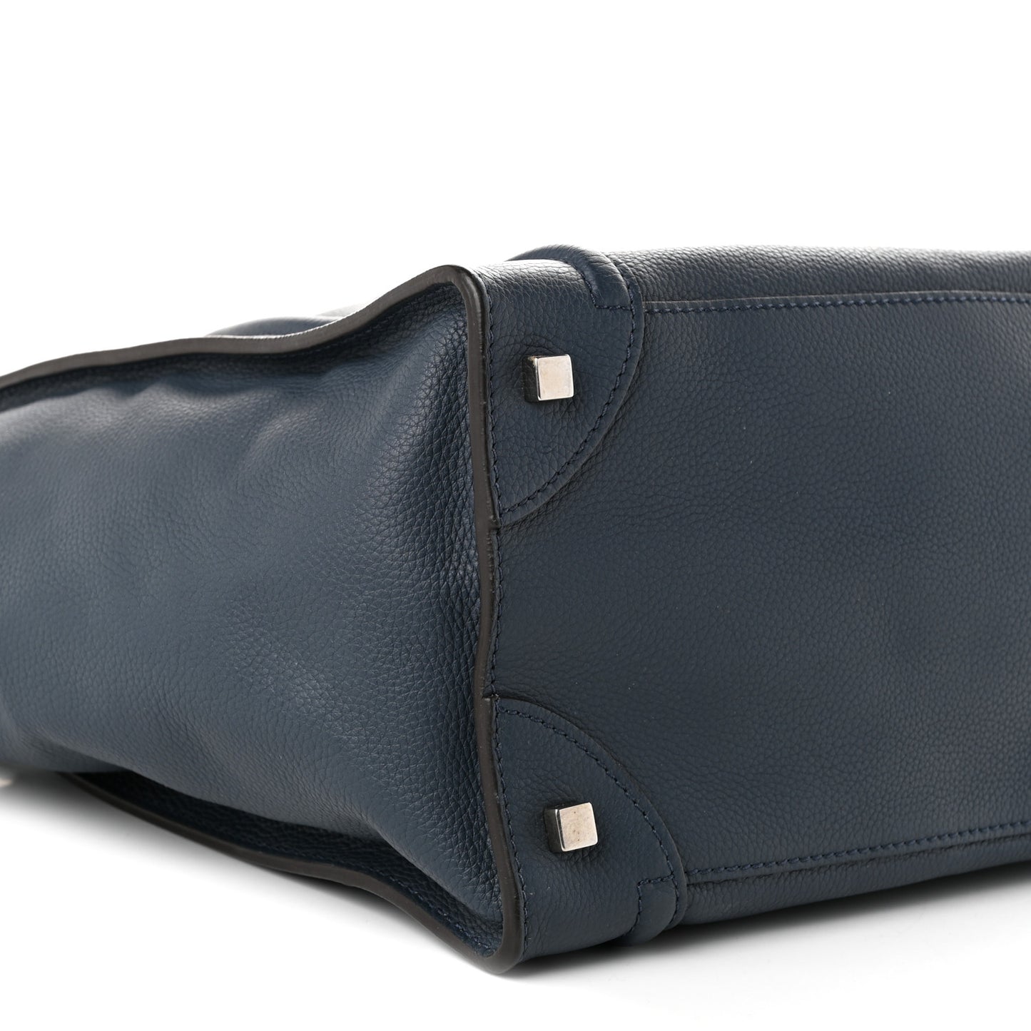 Drummed Calfskin Mini Luggage Blue