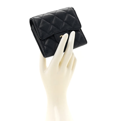 Chanel Caviar Quilted Compact Flap Wallet Navy 2 of 11