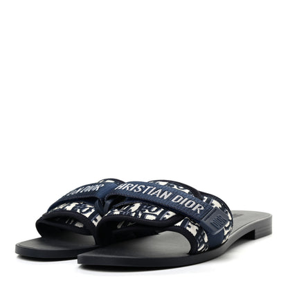 Christian Dior Nylon Oblique Dio(r)evolution Slide Sandals 41 Deep Blue 3 of 7