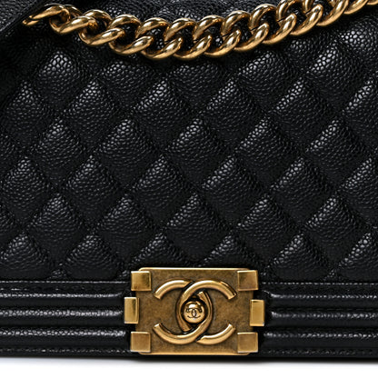 Chanel Caviar Quilted Medium Boy Flap Black 7 of 9