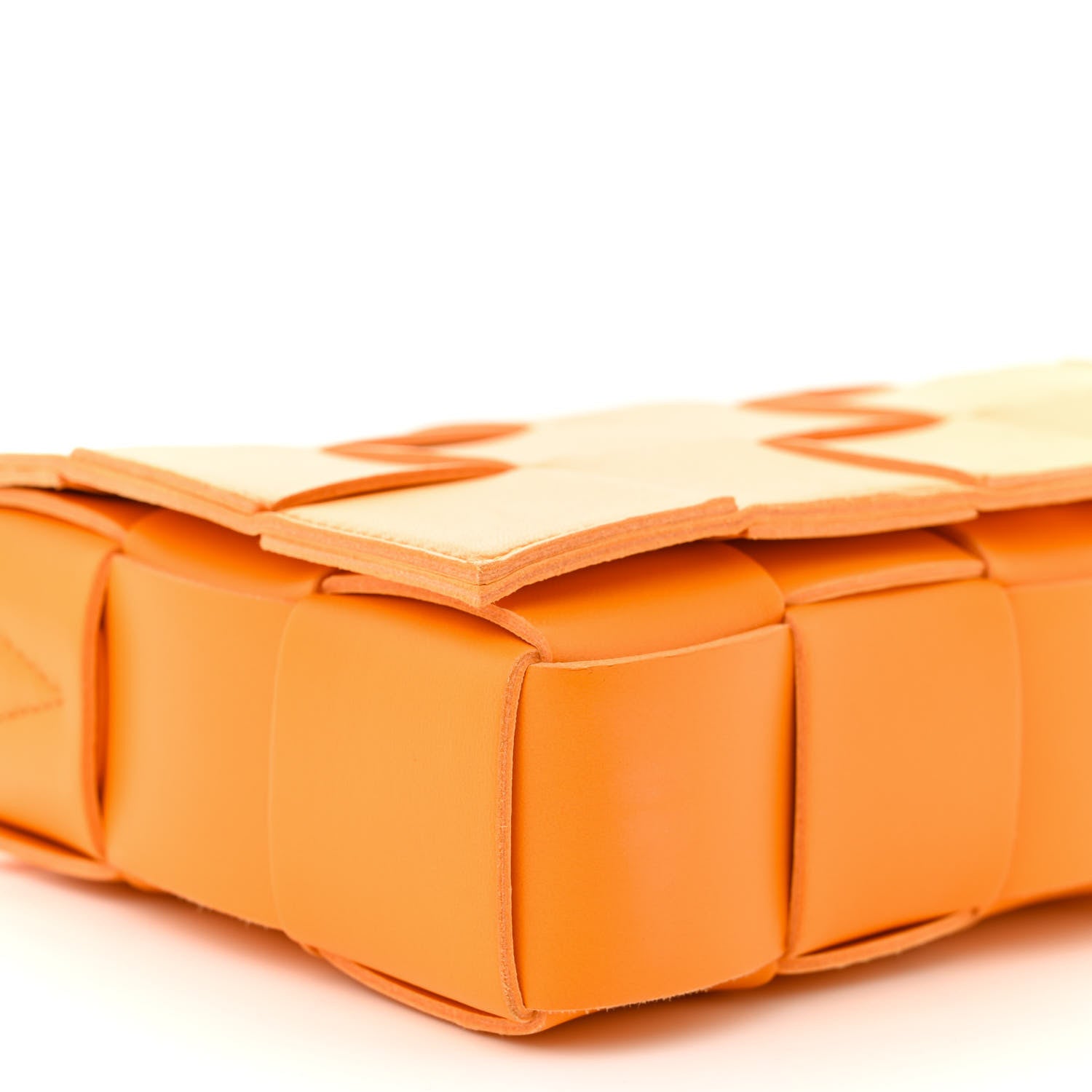 Bottega Veneta Lambskin Maxi Intrecciato Cassette Crossbody Bag Tangerine 9 of 12