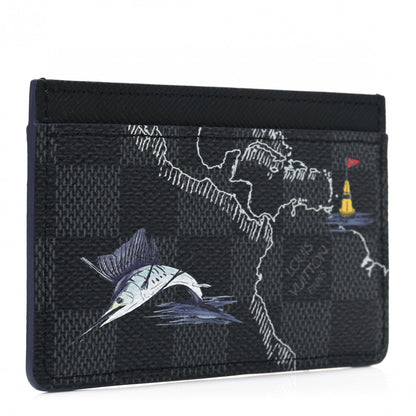 Louis Vuitton Damier Graphite World Map Porte Cartes Simple 2 of 4