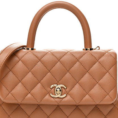 Chanel Caviar Quilted Mini Coco Handle Flap Brown 8 of 10