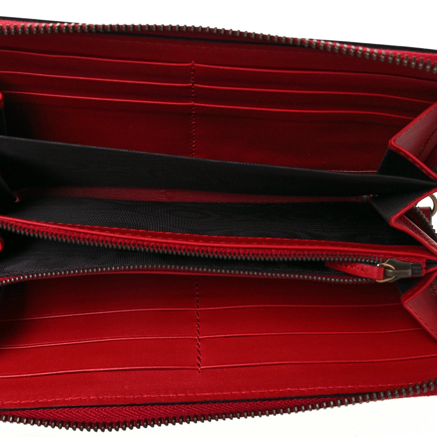 Calfskin Queen Margaret Zip Around Wallet Blue Agata Hibiscus Red Mystic White
