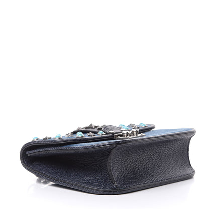 Valentino Garavani Denim Star Studded Small Lock Flap Blue 4 of 9