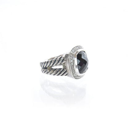 David Yurman Sterling Silver Diamond Black Onyx 11mm Albion Ring 52 6 3 of 5