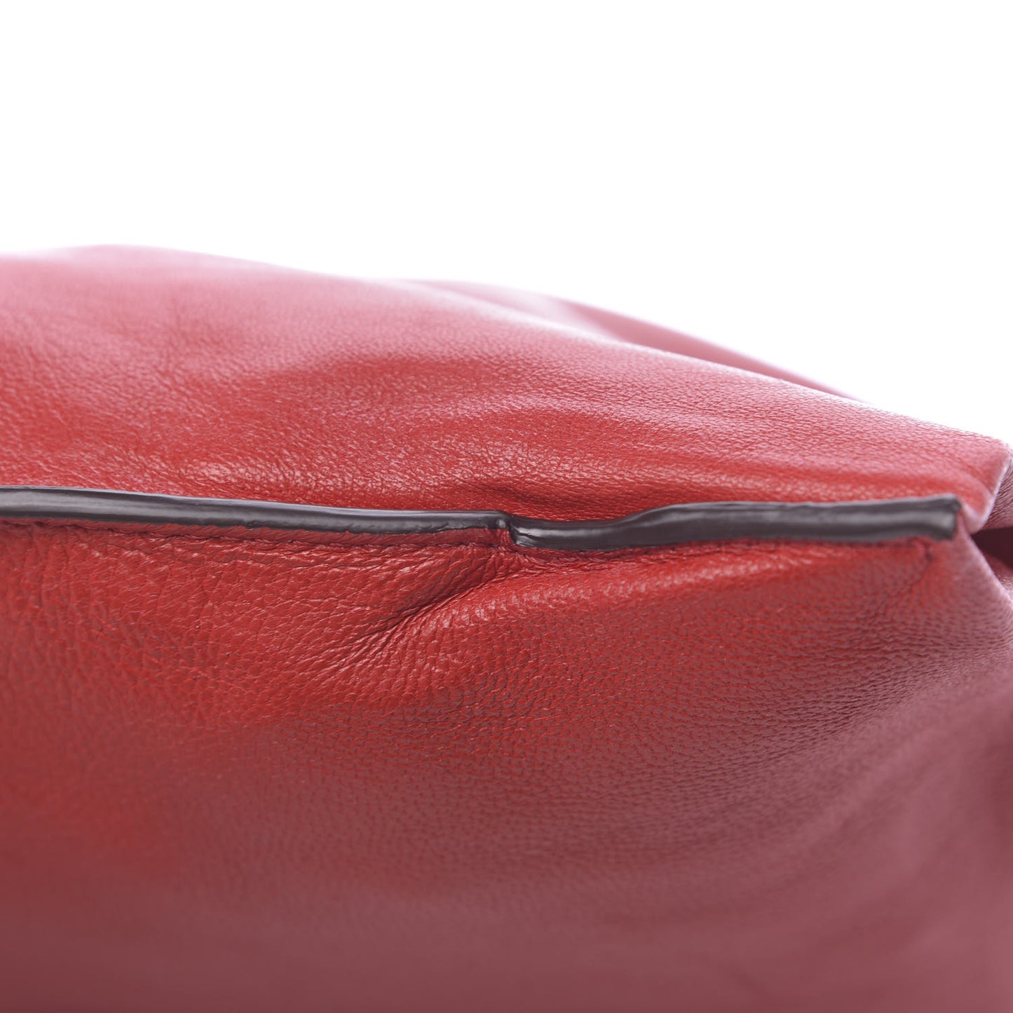 Ramskin Large Alix Padlock Zip Shoulder Bag Flame Red