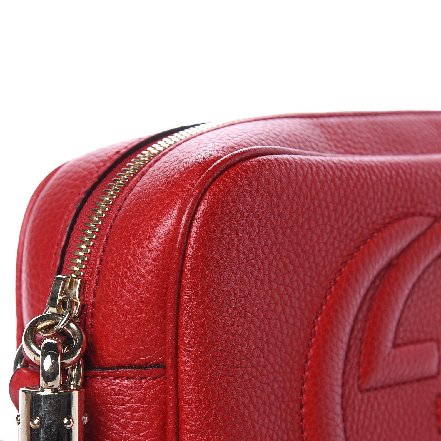 Gucci Pebbled Calfskin Small Soho Disco Bag Tabasco Red 10 of 15