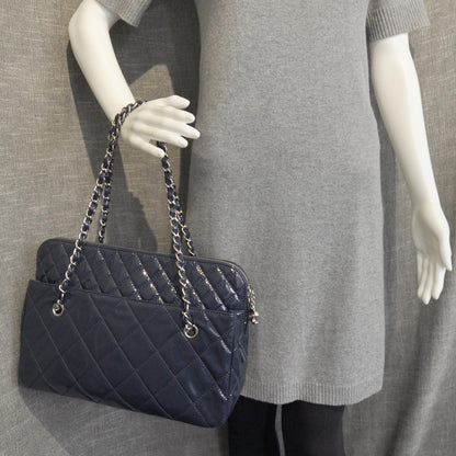 Chanel Vinyl Quilted In the Business Camera Case Blue 3 of 9