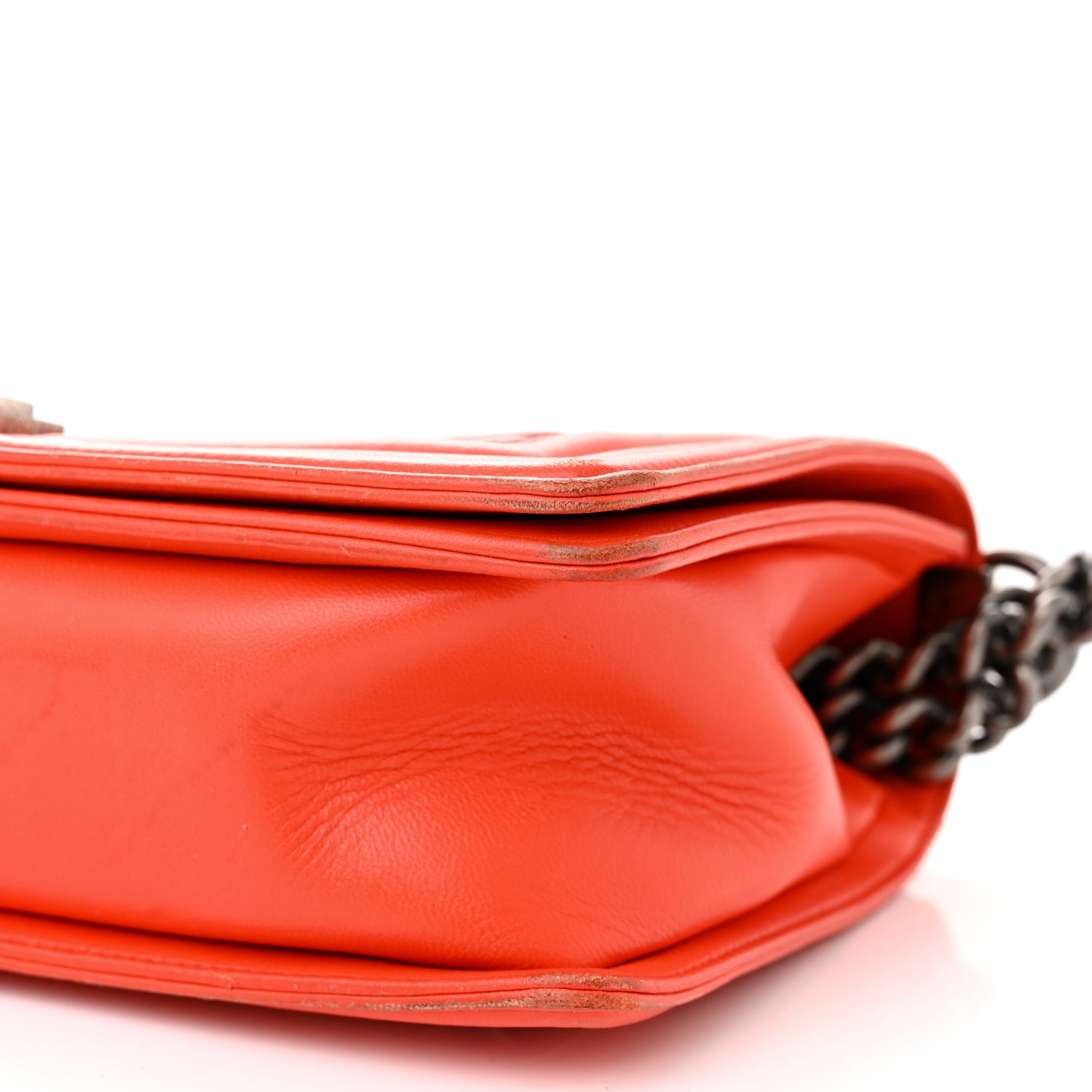 Calfskin Chevron Quilted New Medium Boy Flap Orange