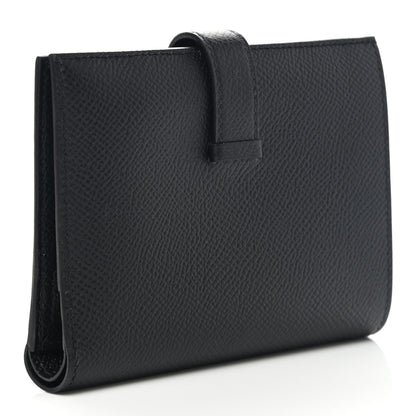 Hermes Epsom Bearn Compact Wallet Black 3 of 8