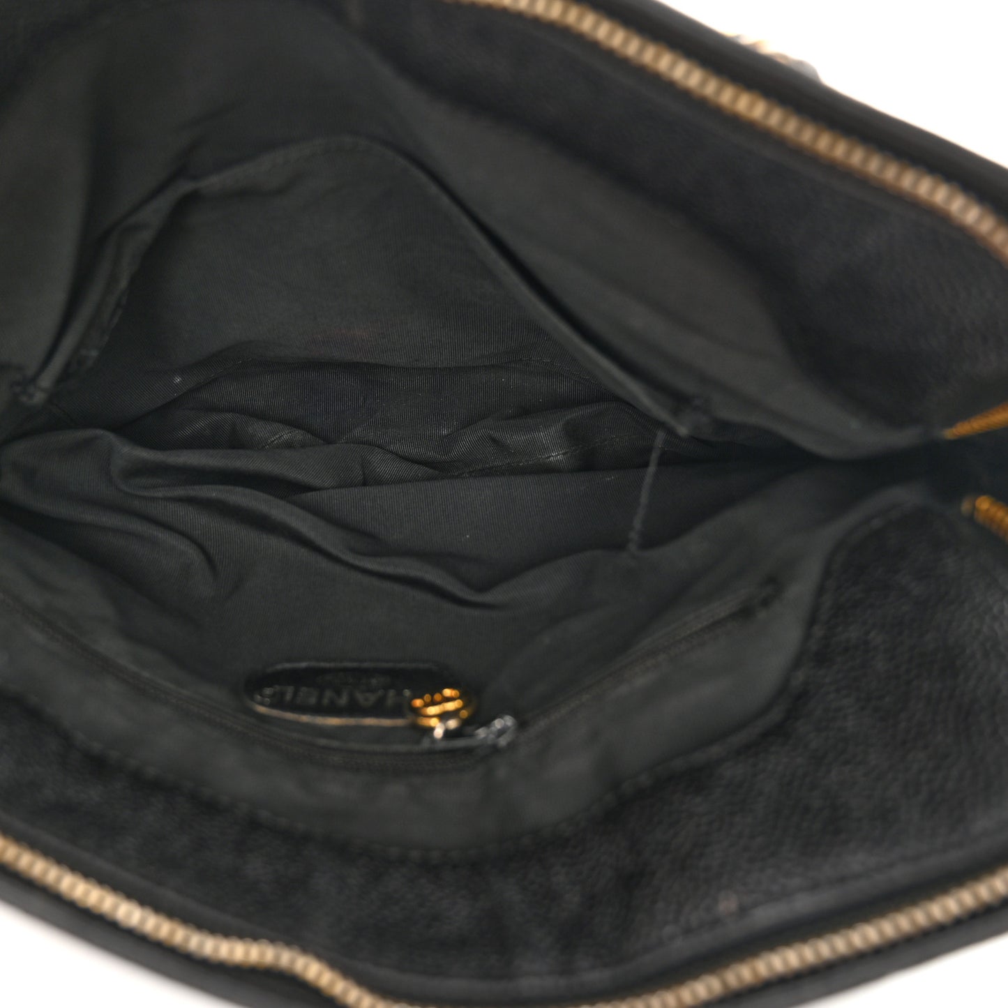 Caviar Logo Shoulder Bag Black
