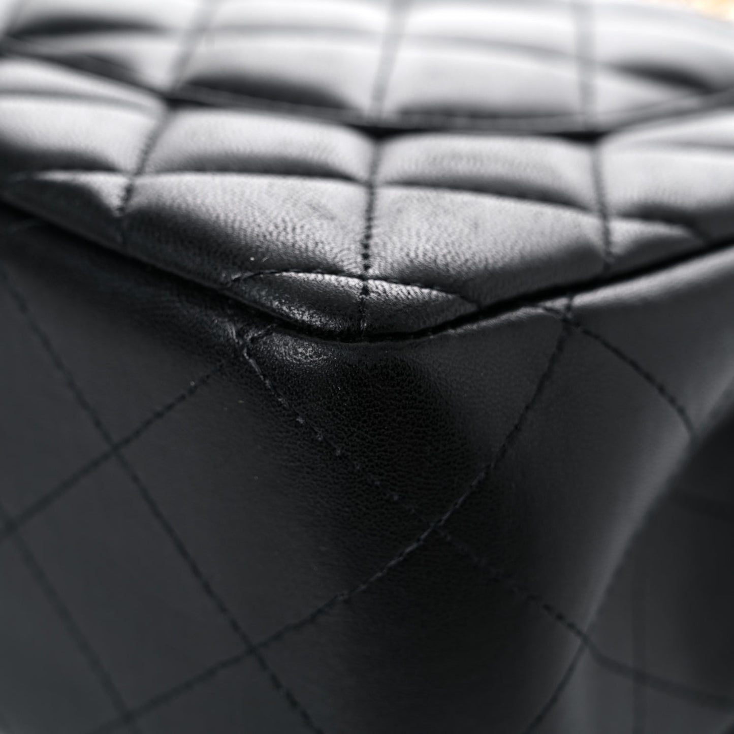 Lambskin Quilted Jumbo Double Flap Black