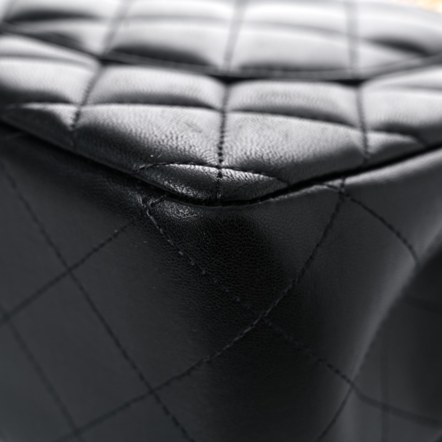 Chanel Lambskin Quilted Jumbo Double Flap Black 13 of 16