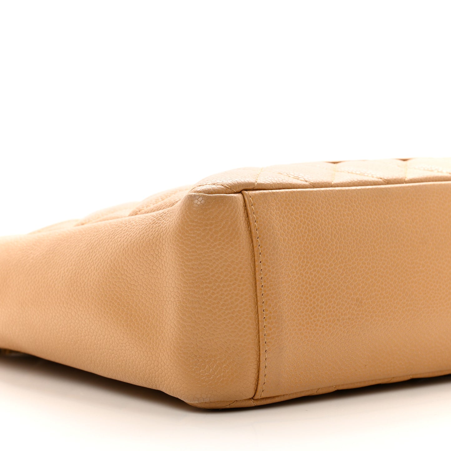 Caviar Quilted Petit Shopping Tote PST Dark Beige