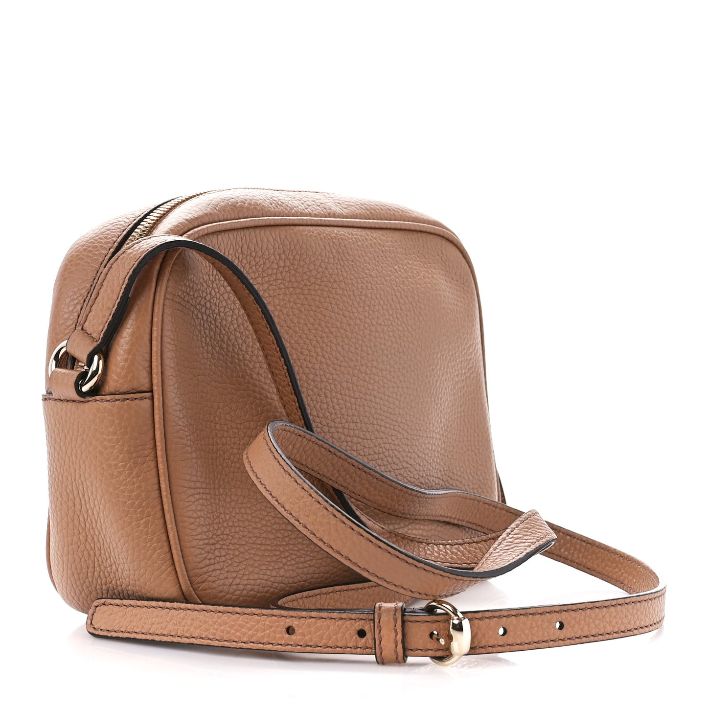 Pebbled Calfskin Small Soho Disco Bag Camelia