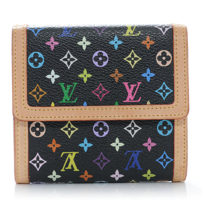 Louis Vuitton Monogram Multicolor Porte-Monnaie Billets Wallet Black 1 of 6