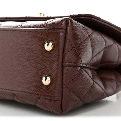 Chanel Caviar Quilted Extra Mini Coco Handle Flap Dark Brown 10 of 10