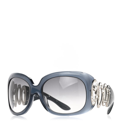 Bulgari Oval Crystal 8016-B Sunglasses Blue 1 of 10