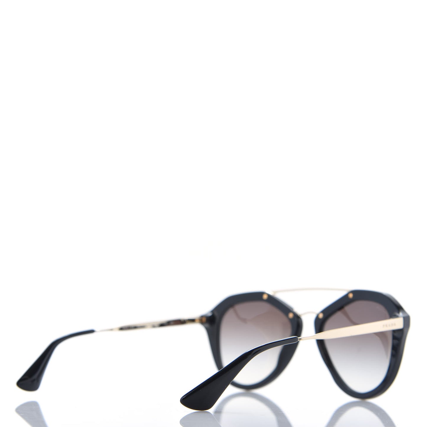 Acetate Metal Cinema Sunglasses SPR 12Q Black