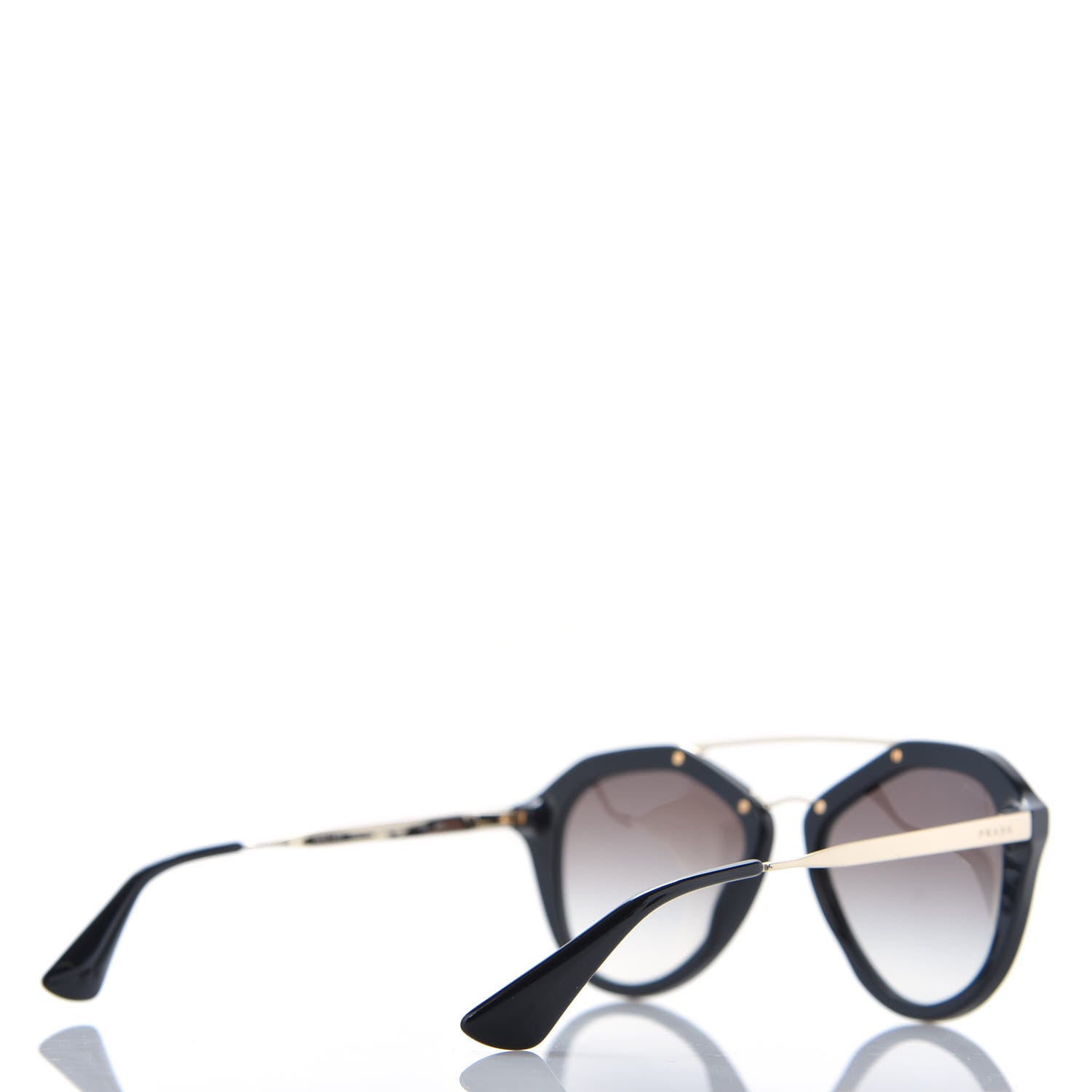 Prada Acetate Metal Cinema Sunglasses SPR 12Q Black 4 of 8