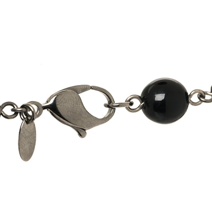 Chanel Ruthenium Pearl Beaded CC Long Necklace Black 4 of 6