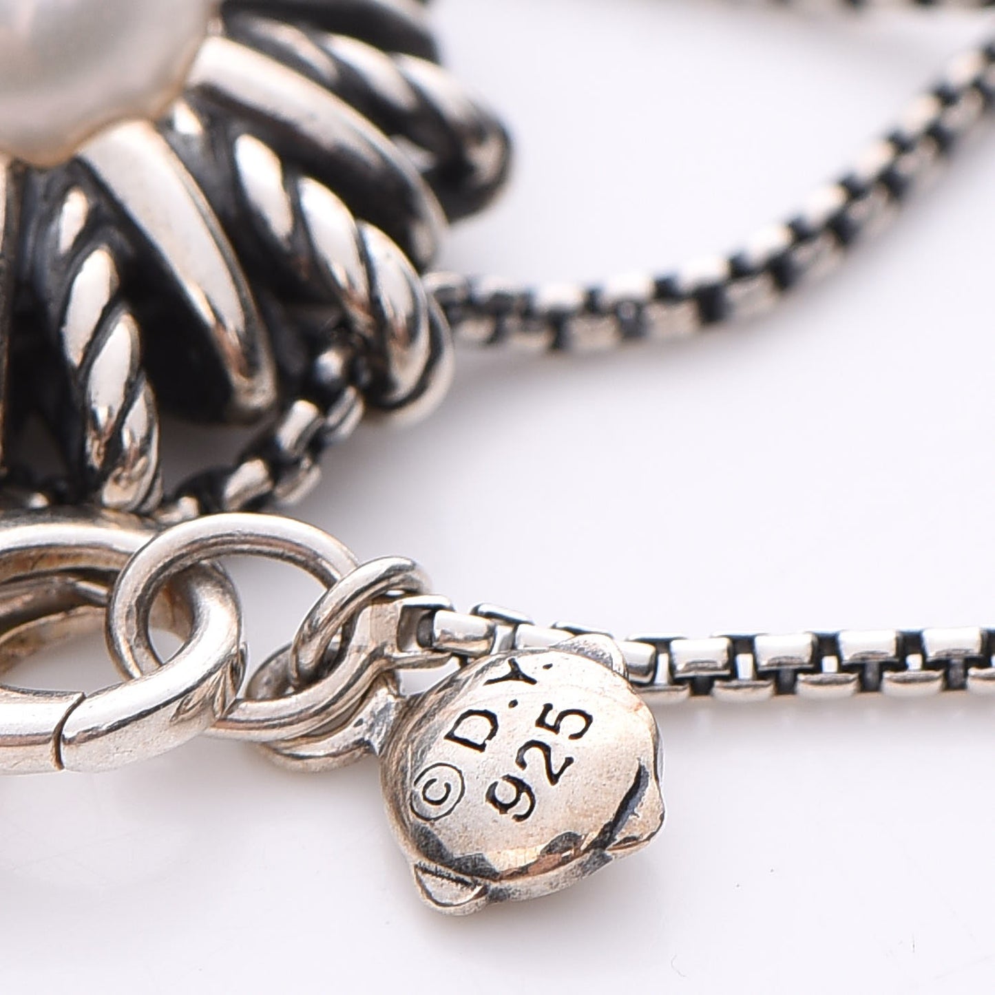 Sterling Silver Pearl 18mm Starburst Pendant Necklace