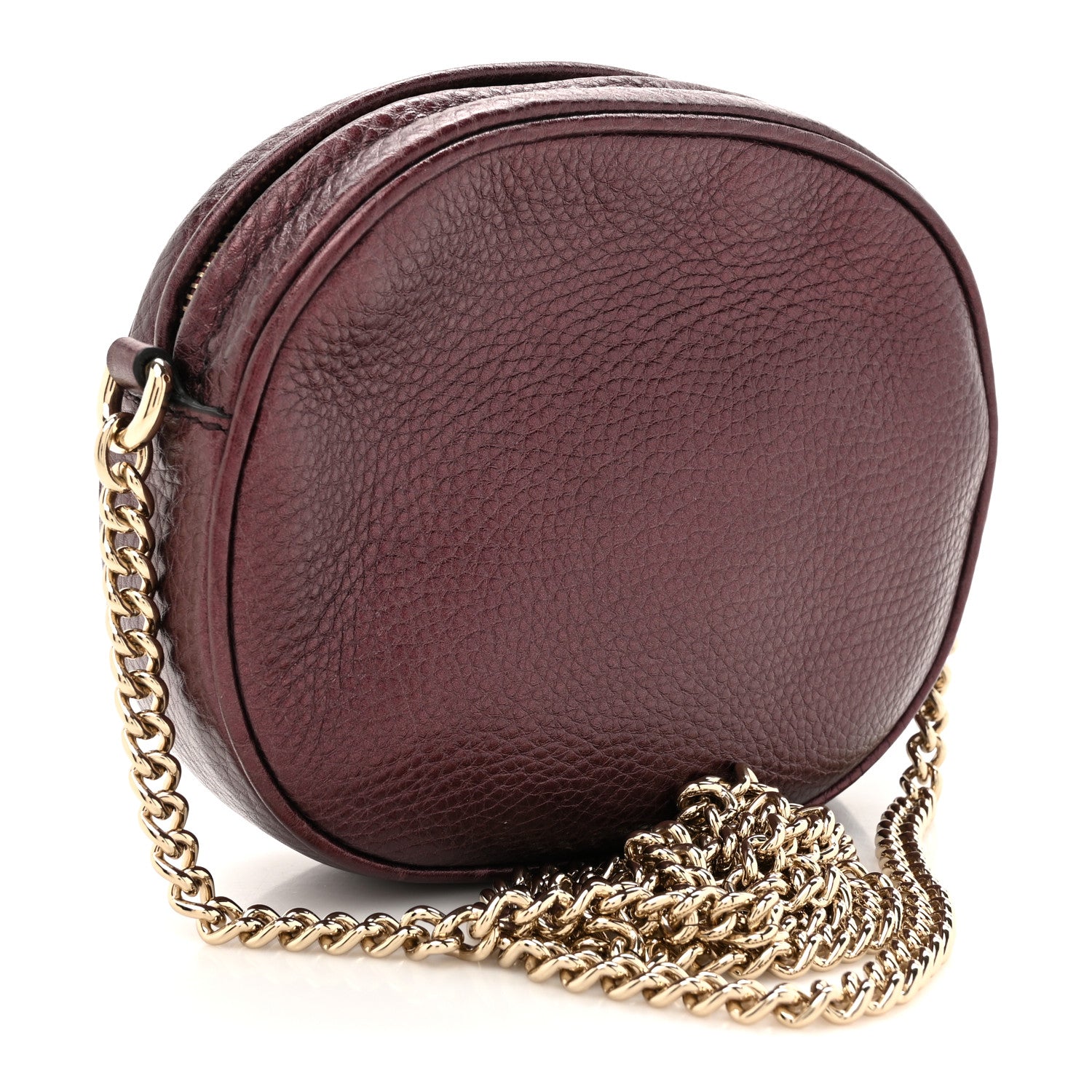 Gucci Metallic Pebbled Calfskin Mini Soho Chain Bag Purple 3 of 10