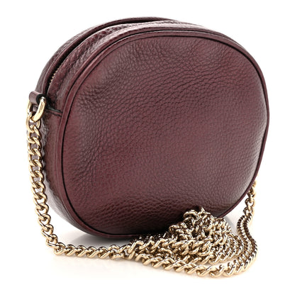 Gucci Metallic Pebbled Calfskin Mini Soho Chain Bag Purple 3 of 10