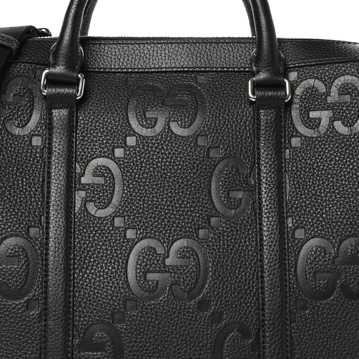 Gucci Piuma Calfskin Jumbo GG Embossed Briefcase Black 8 of 10