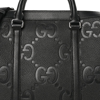 Gucci Piuma Calfskin Jumbo GG Embossed Briefcase Black 8 of 10