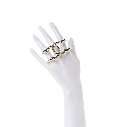 Chanel Metal Studded CC Cuff Gold 2 of 4
