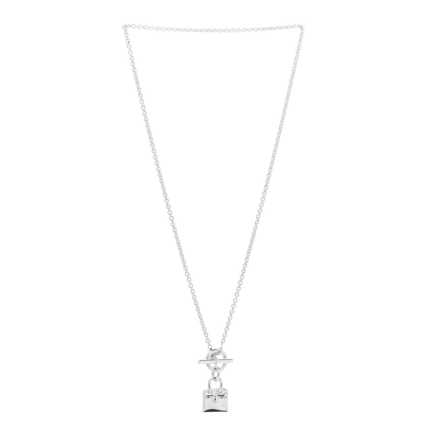Hermes Sterling Silver Kelly Charm Pendant Necklace 3 of 5