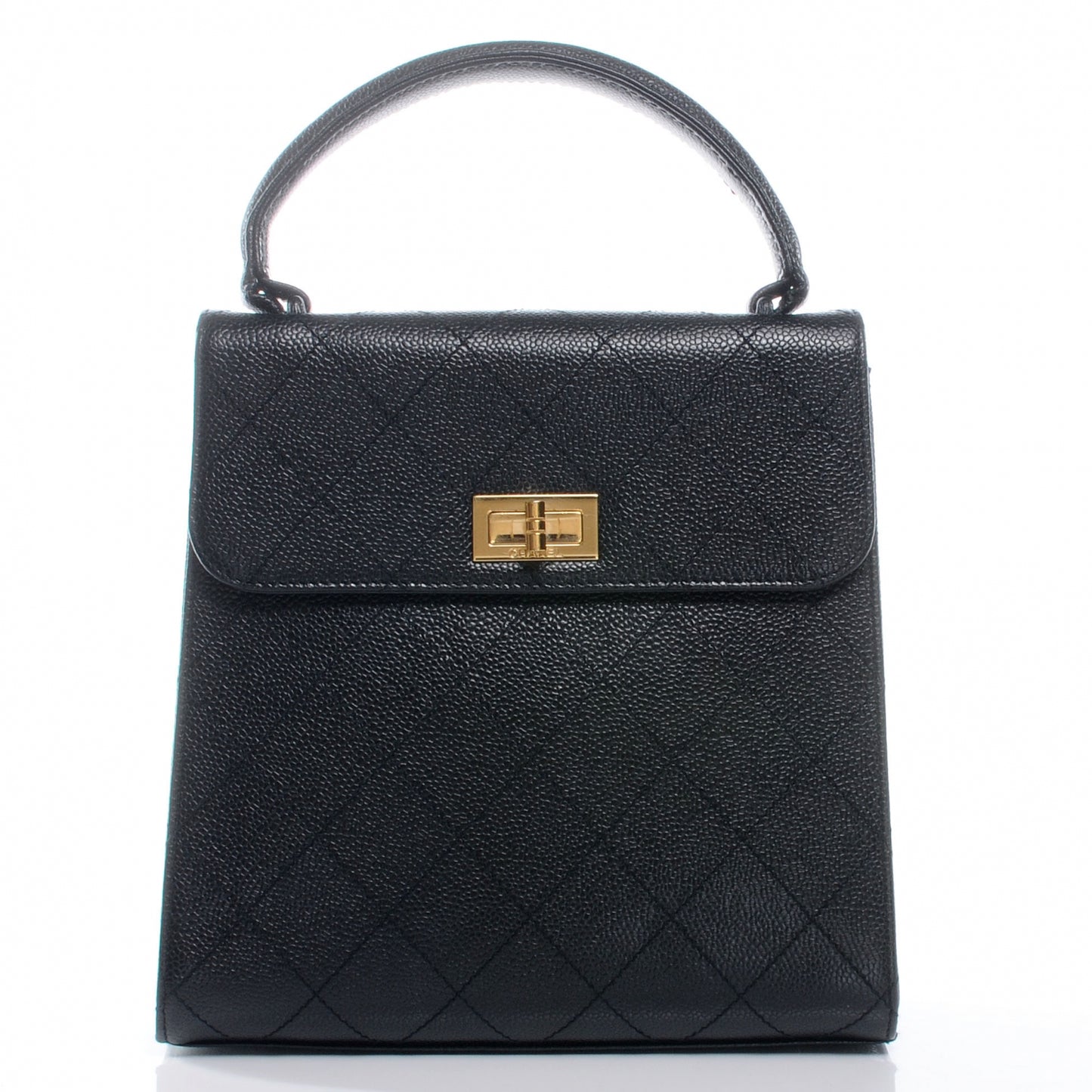 Caviar Mademoiselle Kelly Flap Bag Black