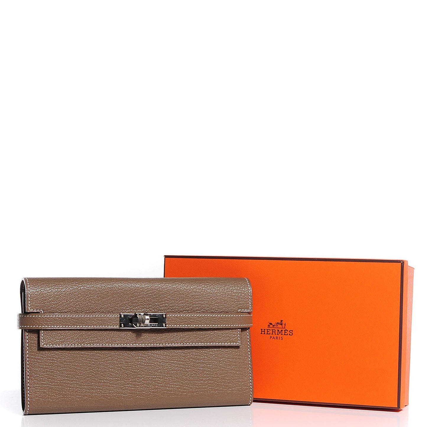 Chevre Mysore Kelly Longue Wallet Etoupe
