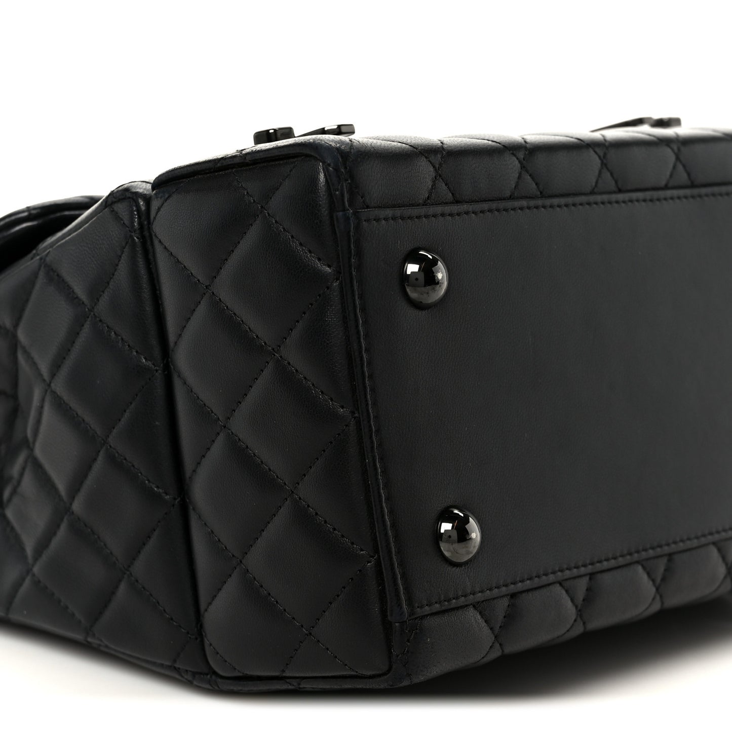 Lambskin Quilted Cockpit Flap Bag Black