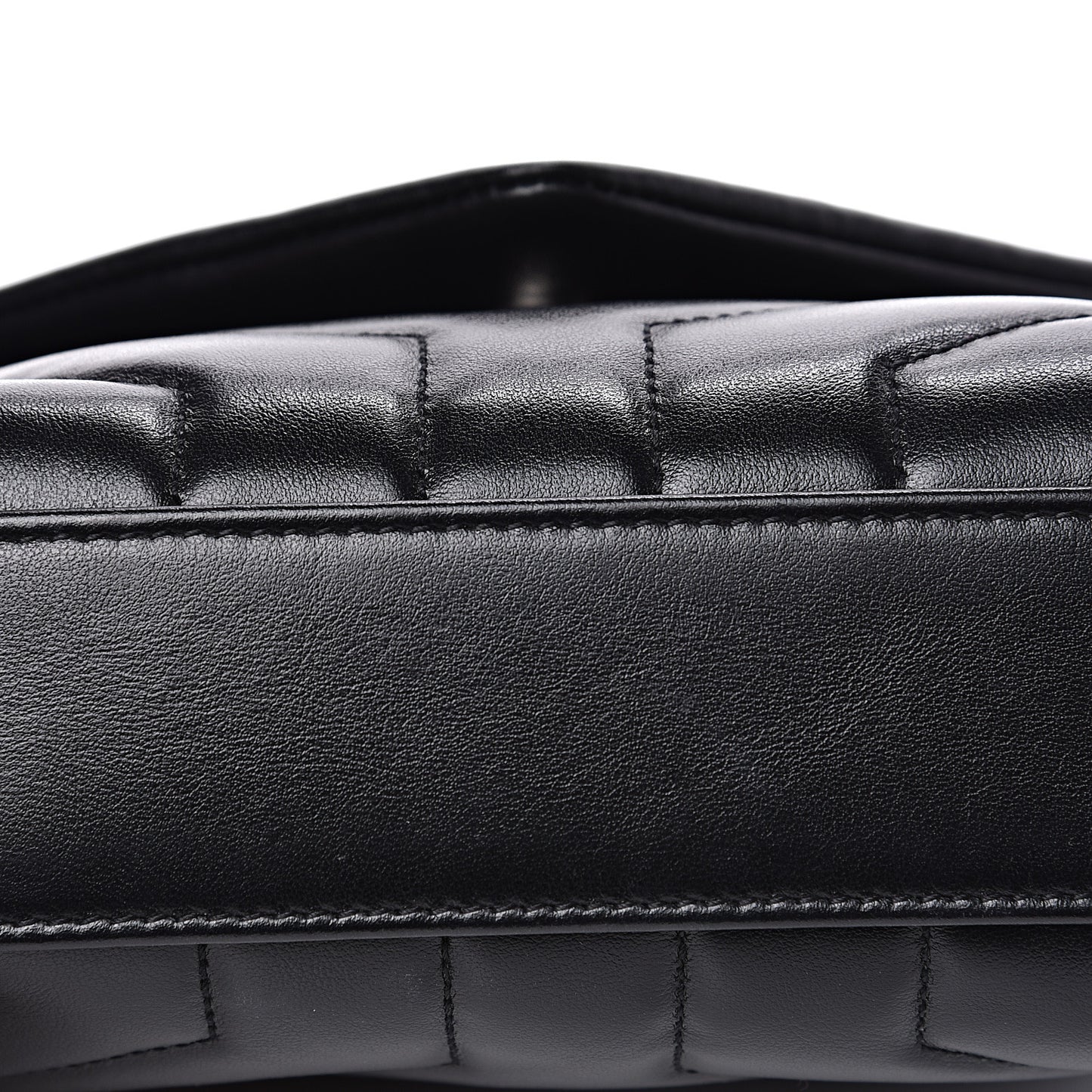 Calfskin Y Quilted Monogram Toy Loulou Crossbody Bag Black