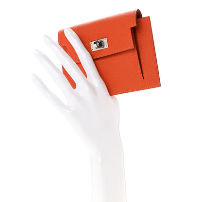Hermes Epsom Kelly Pocket Compact Wallet Orange Poppy 1 of 5