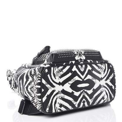 MCM Striped Visetos Small Funky Zebra Stark Backpack Black White 4 of 9