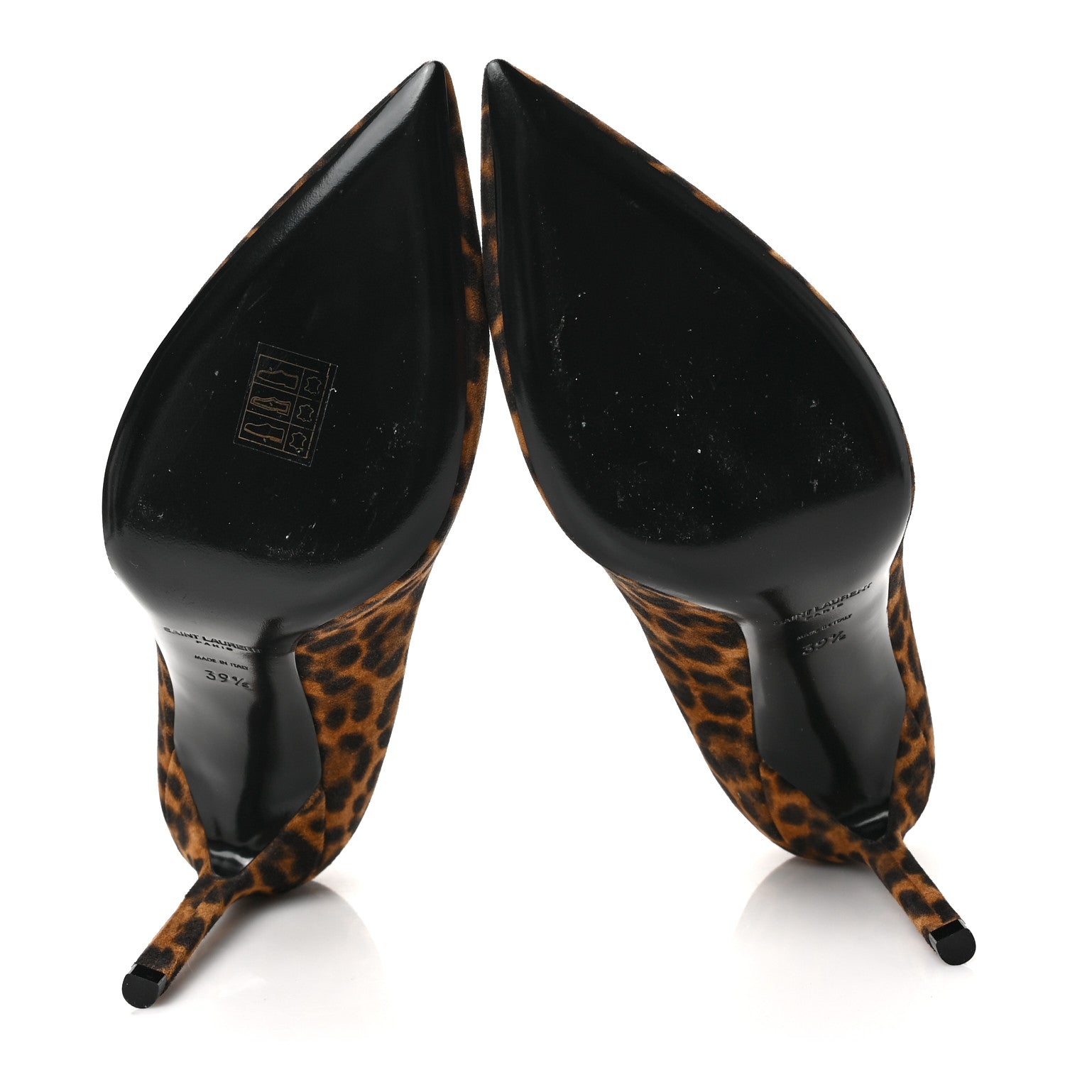 Saint Laurent Suede Leopard Printed Anja Pumps 39.5 Natural Coffee 5 of 8