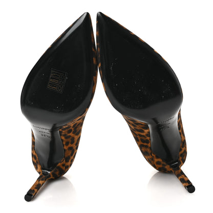 Saint Laurent Suede Leopard Printed Anja Pumps 39.5 Natural Coffee 5 of 8