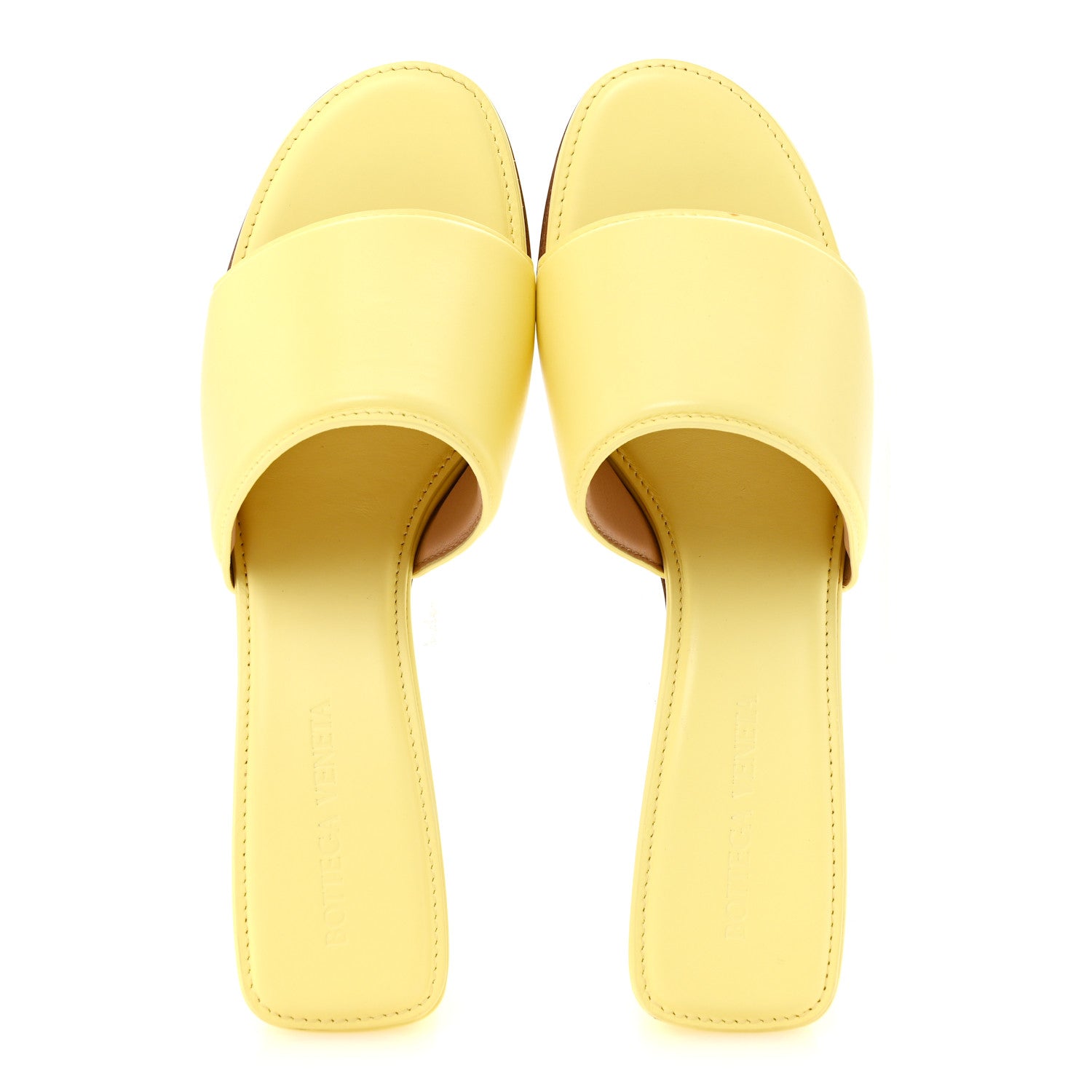 Bottega Veneta Vienna Calfskin The Band Mule Sandals 35.5 Lemonade 2 of 9