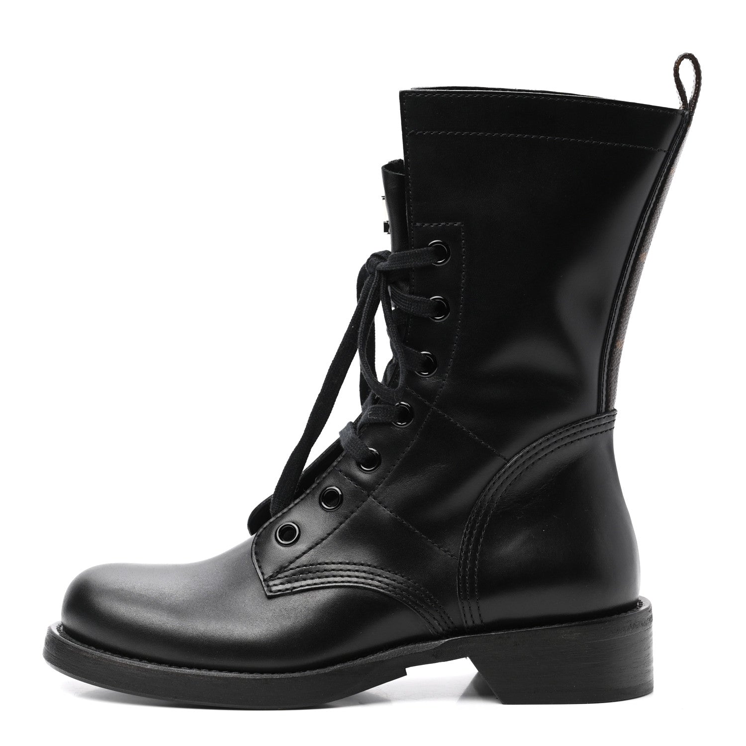 Louis Vuitton Calfskin Monogram Metropolis Flat Ranger Boots 39 Black 1 of 7