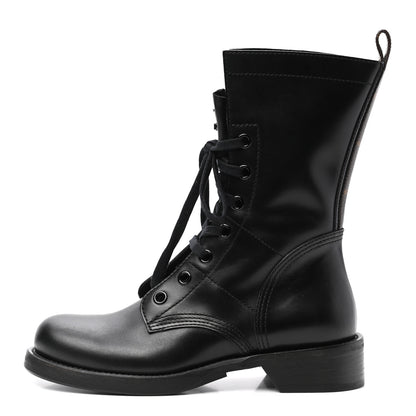 Louis Vuitton Calfskin Monogram Metropolis Flat Ranger Boots 39 Black 1 of 7