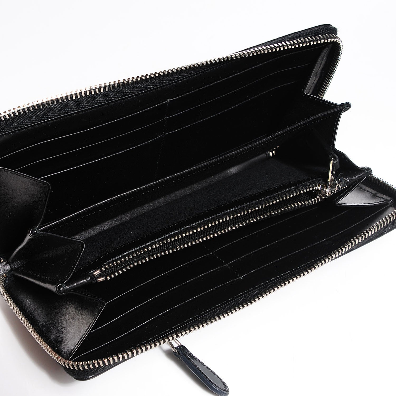 Balenciaga Smooth Calfskin Metallic Patent Giant 12 Silver Hardware Continental Zip Around Wallet Black 5 of 10