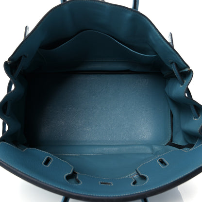 Hermes Taurillon Clemence Birkin 35 Blue Jean 17 of 47