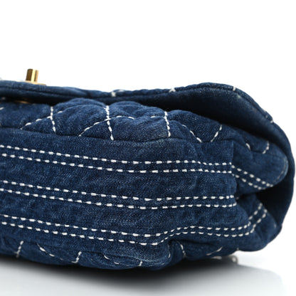 Chanel Denim Quilted Single Flap Blue 10 of 11