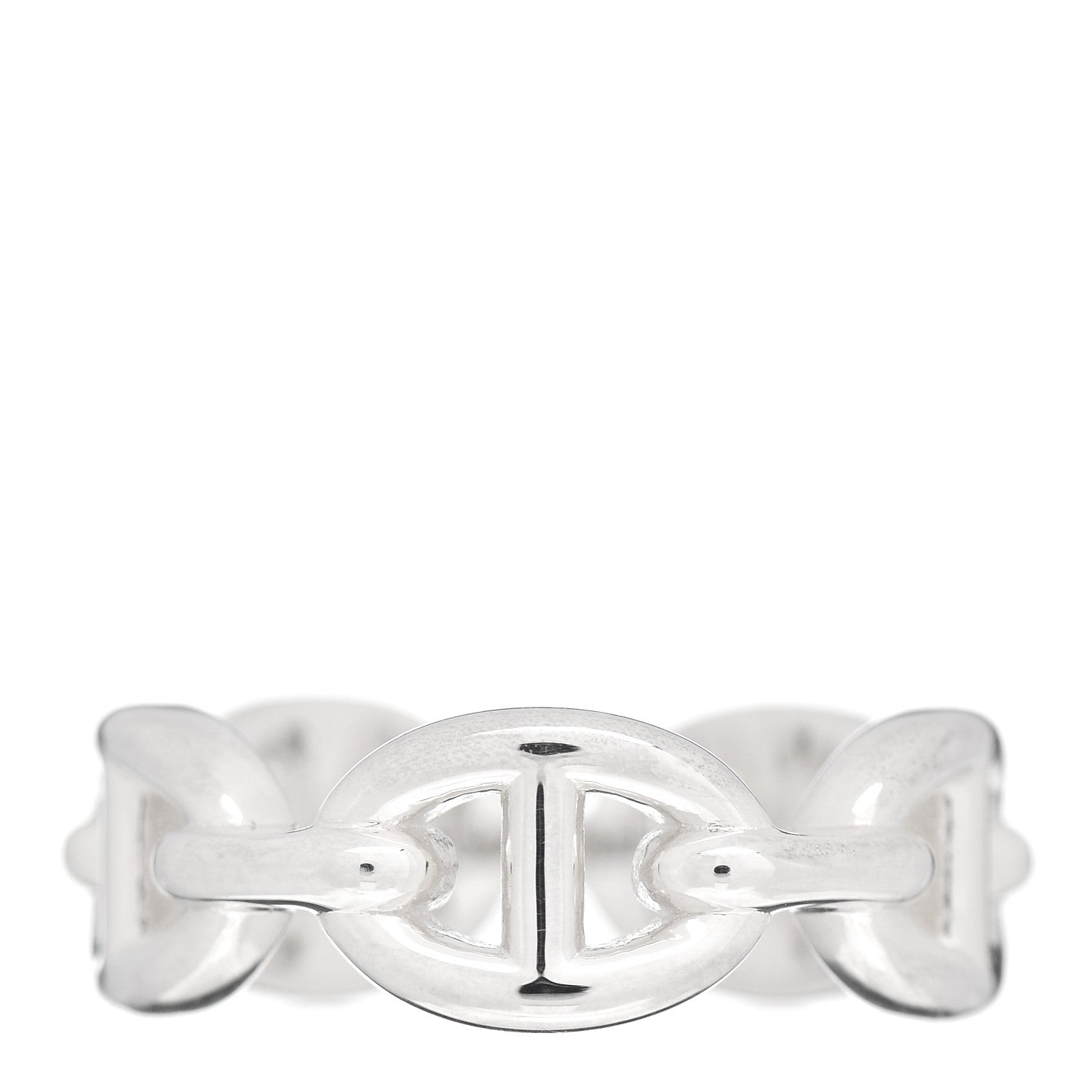 Hermes Sterling Silver PM Chaine d'Ancre Enchainee Band Ring 52 6 3 of 5